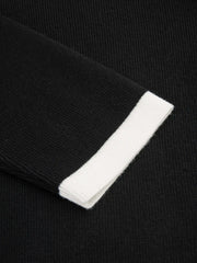 Knit Polo Contrasting Binding Crop Top