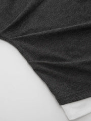Asymmetrical Neck Two Tone Ruched Short Sleeve Top