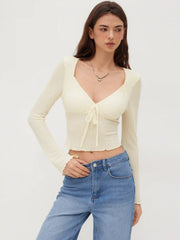 Sweetheart Texture Lettuce Trim Knotted Top