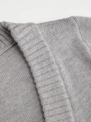 Knit V-neck Wrap Long Sleeve Top With Belt