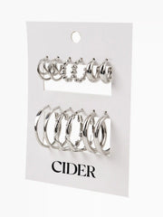 6pairs Geometric Hoop Earrings Set