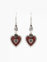 Eye Pattern Rosette Decor Heart Shaped Hoop Earrings