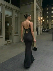 Chiffon Backless Maxi Mermaid Dress