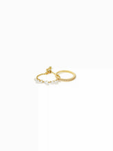 2 PCS ZIRCON ADJUSTABLE RING SET