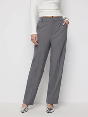 Mid Rise Zipper Tapered Trousers