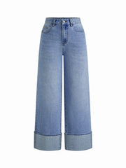 High-Rise Wide Leg w/ Foldover Cuff