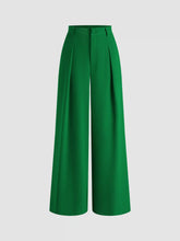 Cropped High Rise Pleated Wide Leg Trousers