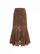 Jacquard Mid Rise Mermaid Maxi Skirt