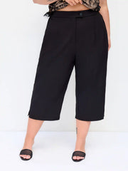 Mid Rise Solid Legging Capri Pants Curve & Plus