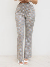 High Rise Retro Geometric Flared Pants