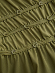 V-neck Ruched Ruffle Hem Tank Top Curve & Plus