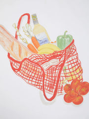 Cotton-blend Fruit Graphic Oversized Short Sleeve Tee