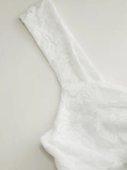 Lace Floral Sweetheart Tiered Mini Dress