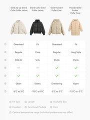 Zip Front Hooded Puffer Coat