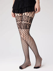 FLORAL FISHNET TIGHTS