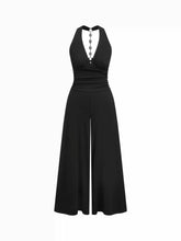 Halter Neck Metal Detail Wide Leg Jumpsuit