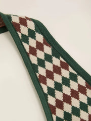 Knit Halter Neck Argyle Pattern Tank Top