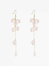 Flower Design Faux Pearl Drop Earrings