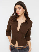 Collar Texture Button Long Sleeve Shirt