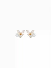 BUTTERFLY & RHINESTONE STUD EARRINGS