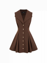 Collar Metal Detail Flared Mini Dress