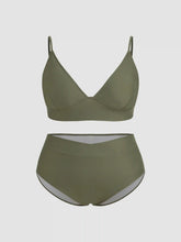 V-neck Solid Bracelet Cheeky Shaping Bikini Swimsuit Curve & Plus