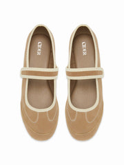 ROUND TOE FAUX SUEDE FLATS