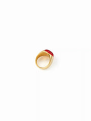 GEMSTONE 18K GOLD PLATED STAINLESS STEEL RING