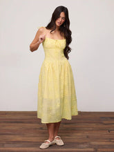 Cotton Scoop Neckline Floral Knotted Maxi Dress