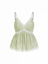 Floral V-Neck Lace Panel Cami Blouse