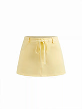 Cotton-blend Low Rise Knotted Mini Skort