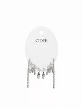 4 PAIRS TWISTED & RHINESTONE HOOP EARRINGS SET