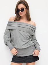 Cotton-blend Off-shoulder Ruched Puff Sleeve Top
