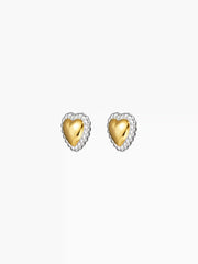 HEART TWISTED 18K GOLD PLATED STAINLESS STEEL STUD EARRINGS