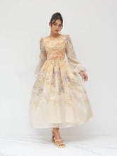 Cotton Floral Pleated Maxi Dress