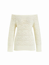 Knit Wool-blend Off-shoulder Hollow Out Oversized Longline Top