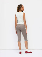 Knit Round Neckline Pointelle Vest