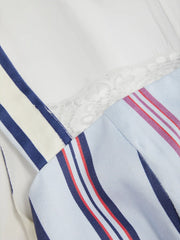 Cotton-blend Striped Square Neck Tank Top