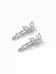 2PCS BUTTERFLY LIQUID METALLIC HAIR CLIPS