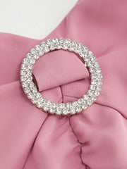 Solid Rhinestone Ring Slit Cami Dress