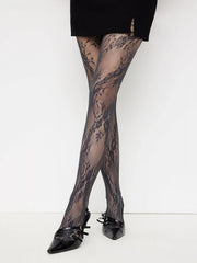 FLORAL JACQUARD LACE TIGHTS