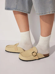 BUCKLE DECOR MULE FLATS