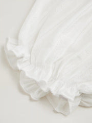 Cotton-blend Broderie Anglaise Puff Sleeve Crop Blouse