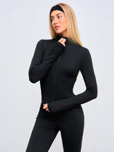 CIDERAIRYâ„¢ Mandarin Collar Solid Zipper Active Jacket