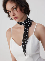 FLOWER DECOR POLKA DOT SCARF