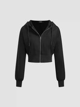 Terry Solid Zipper Oversized Hoodie