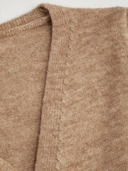 Knitted V-neck Solid Knotted Wrap Cardigan