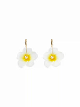 FLOWER & FAUX PEARL HOOP EARRINGS