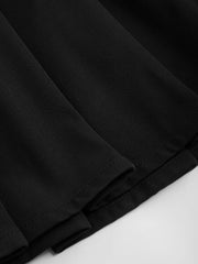 Mid Rise Solid Button Pleated Mini Skirt