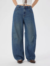 Denim Low Rise Barrel-leg Jeans